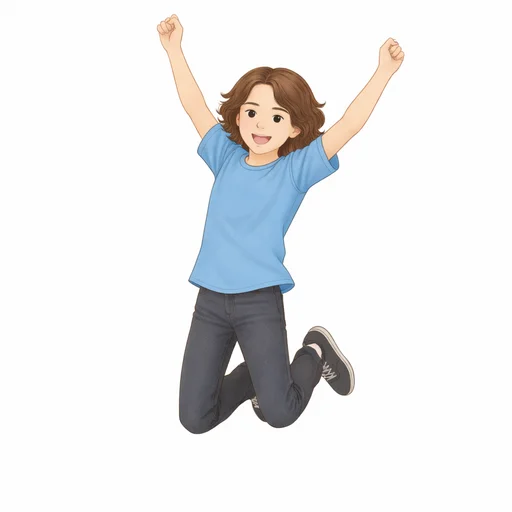 Illustrated flashcard — Jump