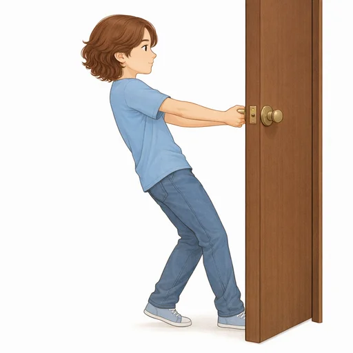 Illustrated flashcard — Open