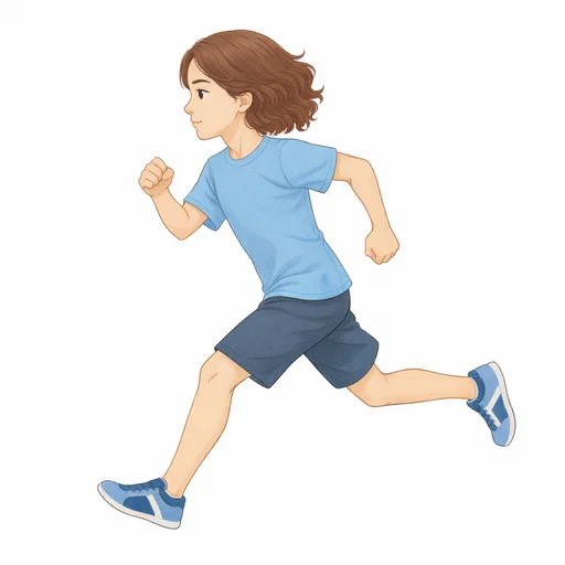 Illustrated flashcard — Run