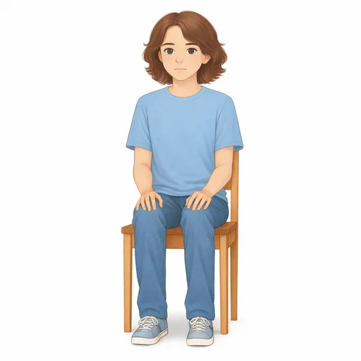 Illustrated flashcard — Sit