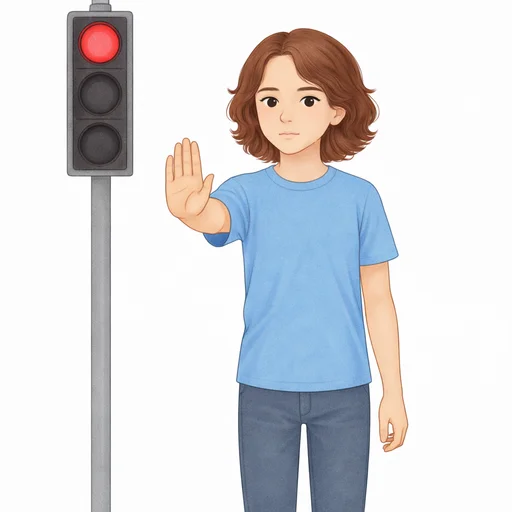 Illustrated flashcard — Stop