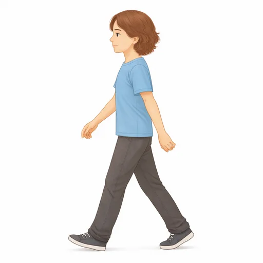 Illustrated flashcard — Walk