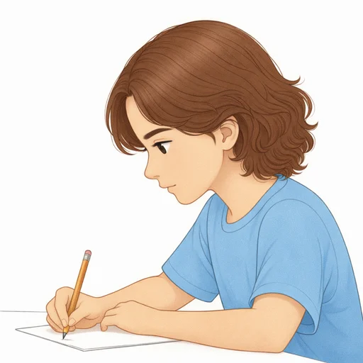 Illustrated flashcard — Write