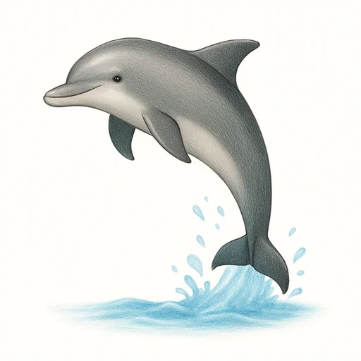 Illustrated flashcard — Dolphin
