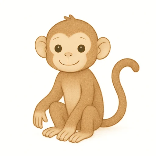Illustrated flashcard — Monkey