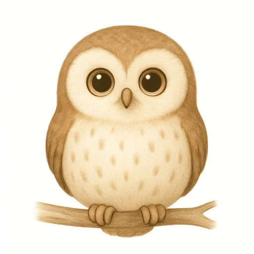 Illustrated flashcard — Owl