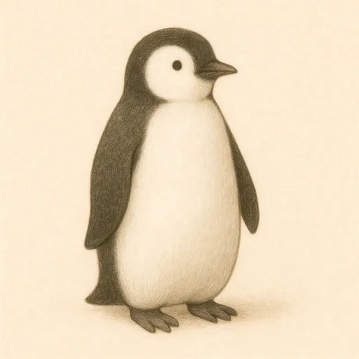 Illustrated flashcard — penguin