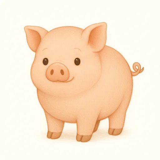 Illustrated flashcard — Pig