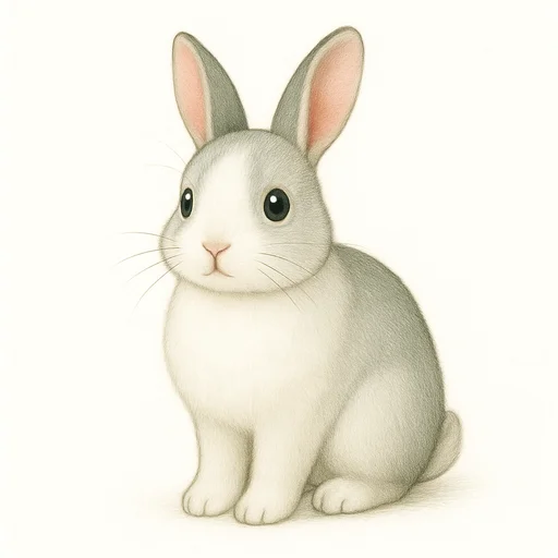 Illustrated flashcard — Rabbit