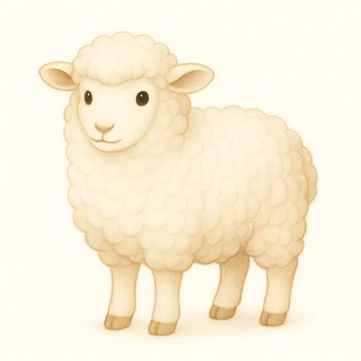 Illustrated flashcard — Sheep