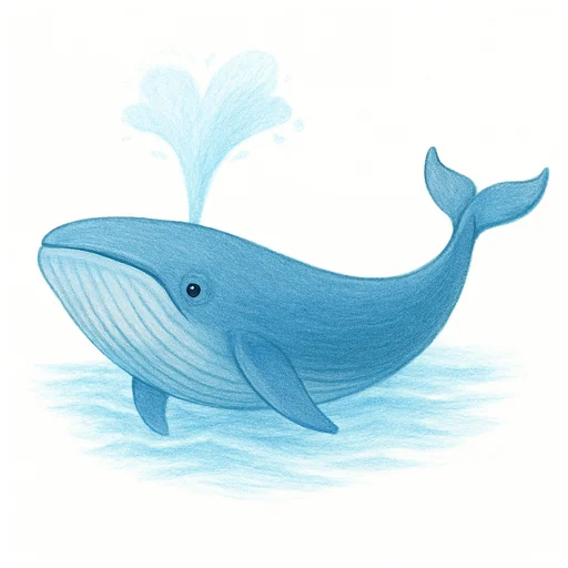 Illustrated flashcard — Whale