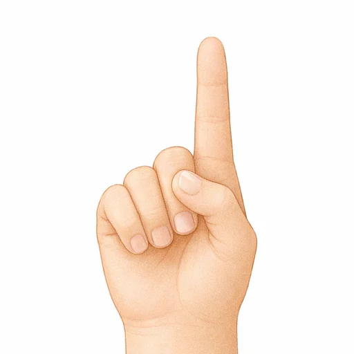 Illustrated flashcard — Finger