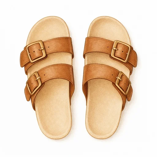 Illustrated flashcard — Sandals