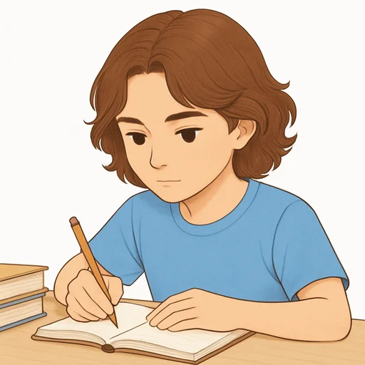 Illustrated flashcard — Do homework