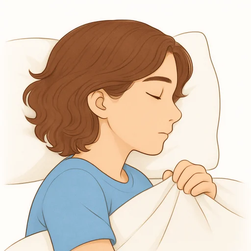 Illustrated flashcard — Go to bed