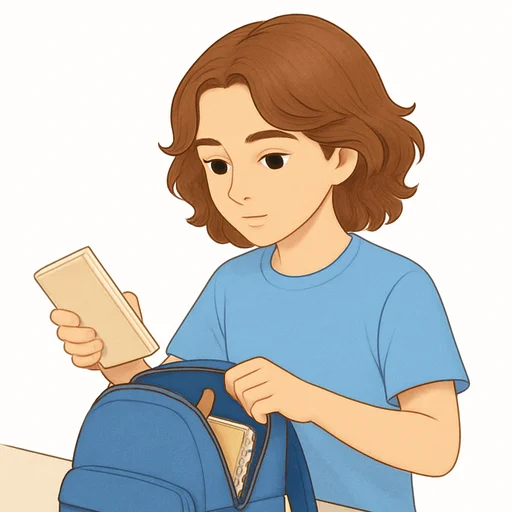 Illustrated flashcard — Pack backpack