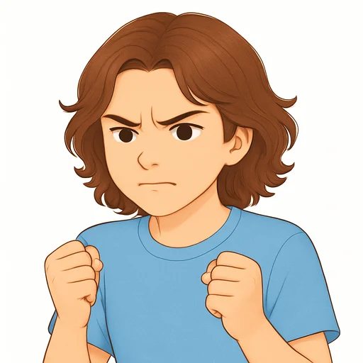 Illustrated flashcard — Angry