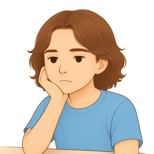 Illustrated flashcard — Bored