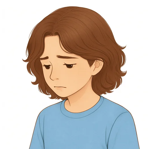 Illustrated flashcard — Sad