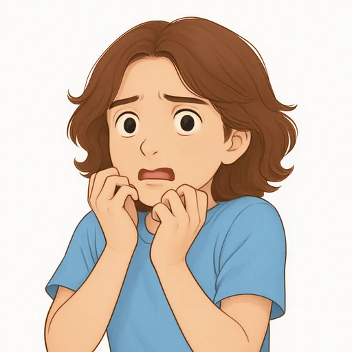 Illustrated flashcard — Scared