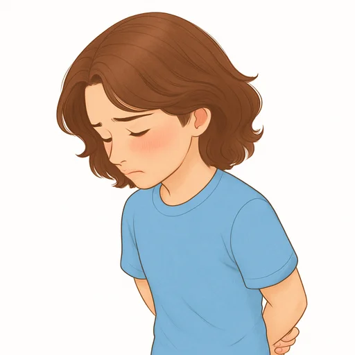 Illustrated flashcard — Shy