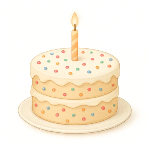Illustrated flashcard — Cake