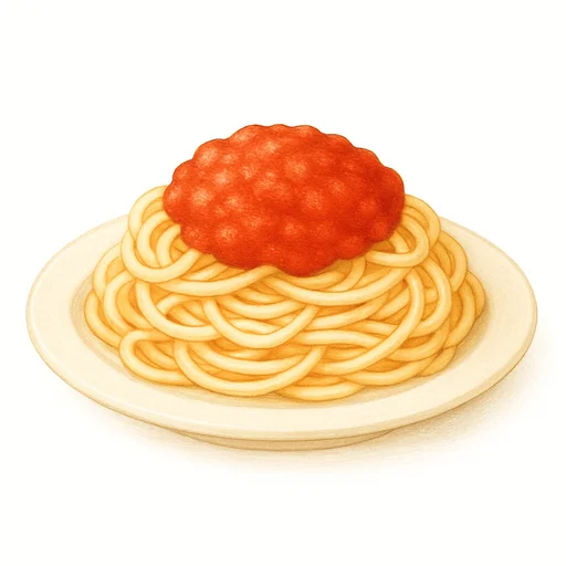 Illustrated flashcard — Pasta