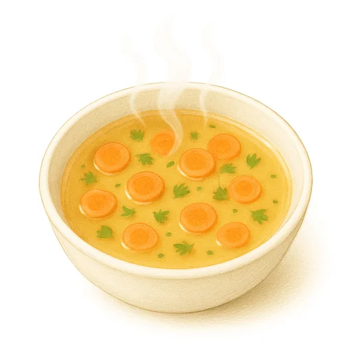 Illustrated flashcard — Soup