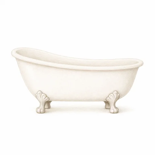 Illustrated flashcard — Bathtub