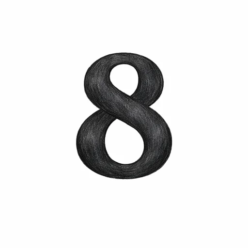 Illustrated flashcard — Eight