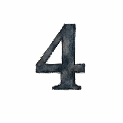 Illustrated flashcard — Four