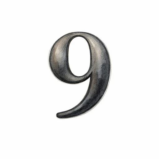 Illustrated flashcard — Nine