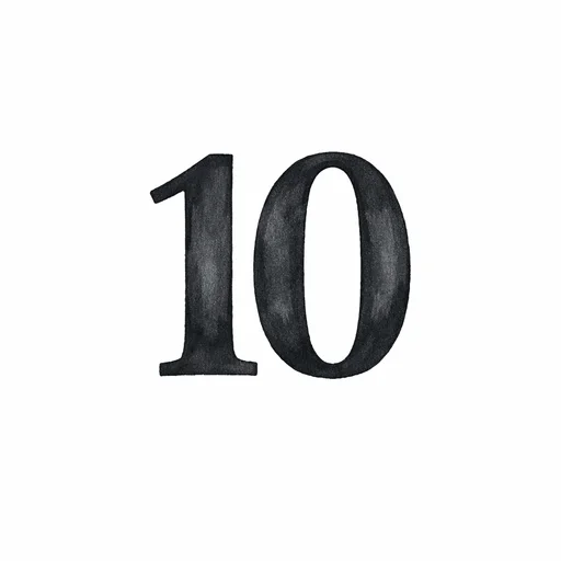 Illustrated flashcard — Ten