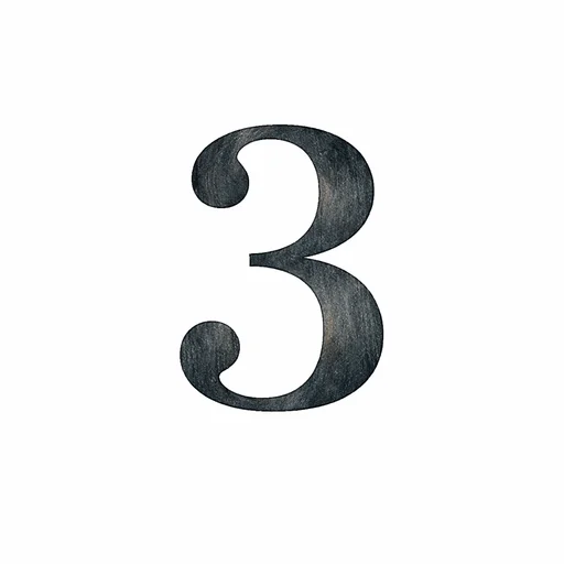 Illustrated flashcard — Three