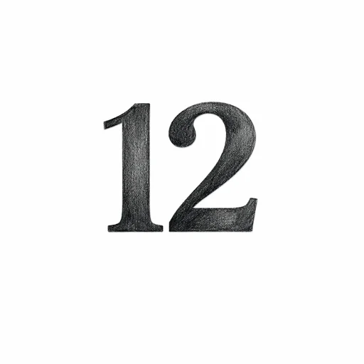 Illustrated flashcard — Twelve