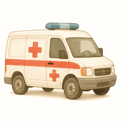 Illustrated flashcard — Ambulance