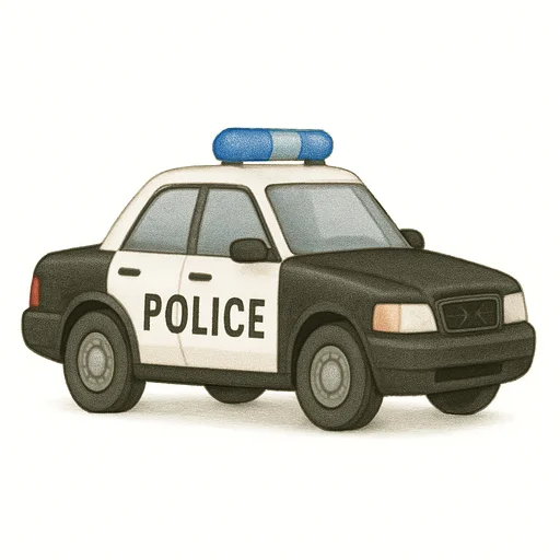 Illustrated flashcard — Police car