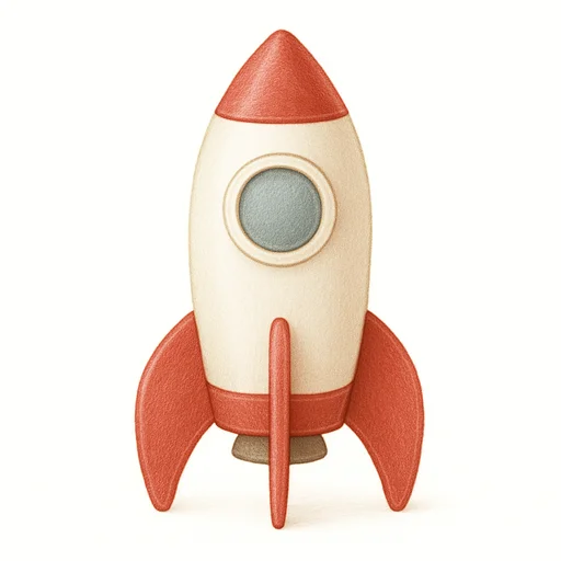 Illustrated flashcard — Rocket