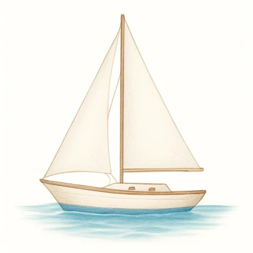 Illustrated flashcard — Sailboat