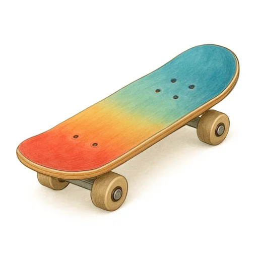 Illustrated flashcard — Skateboard