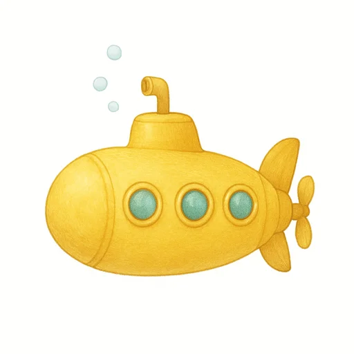 Illustrated flashcard — Submarine