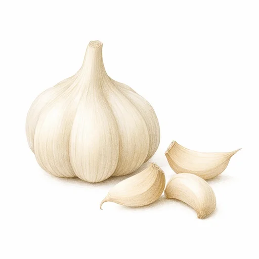 Illustrated flashcard — Garlic