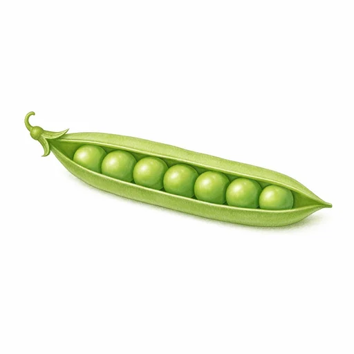 Illustrated flashcard — Peas