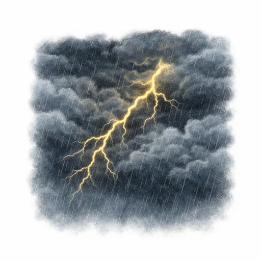 Illustrated flashcard — Stormy
